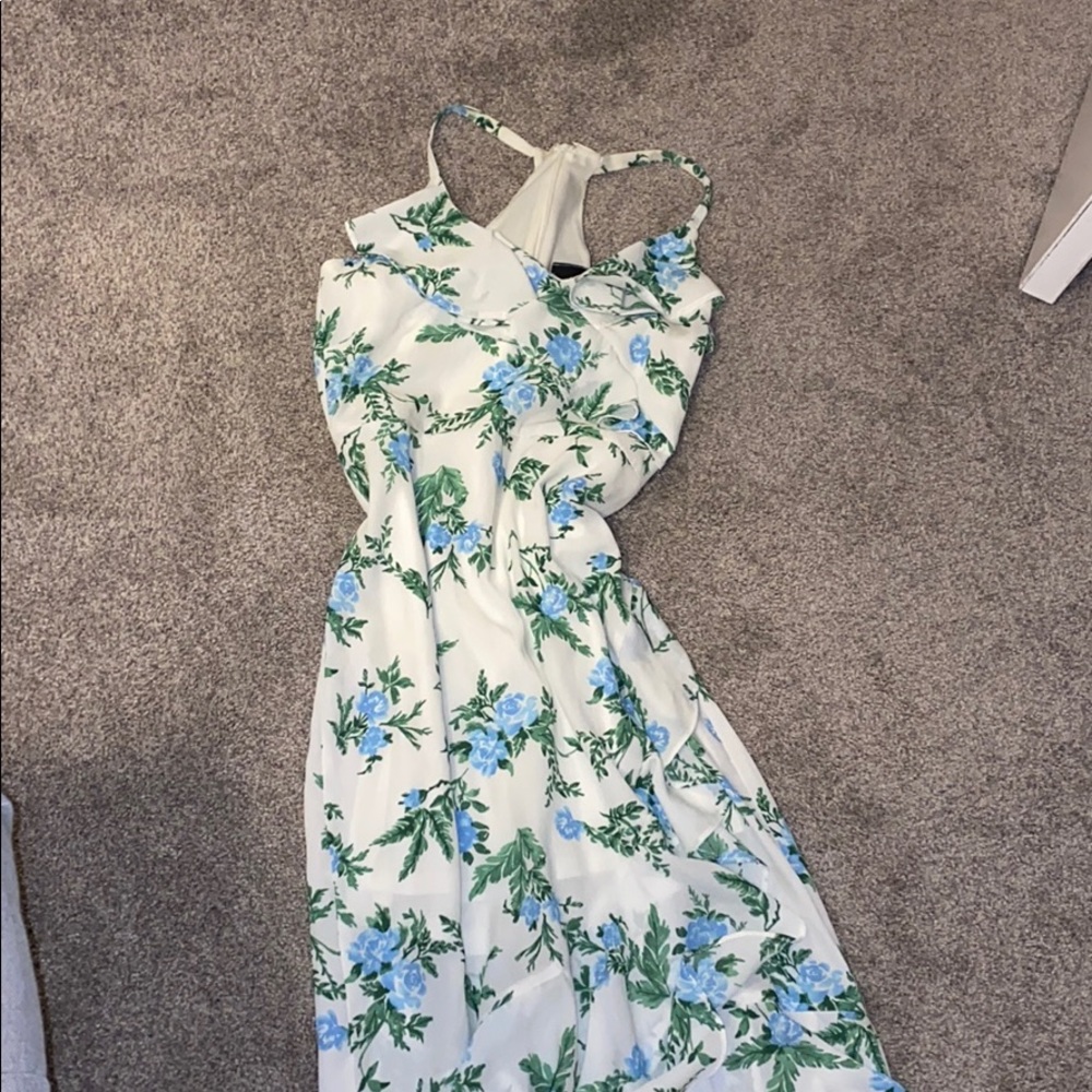 Ruffled floral maxi dress